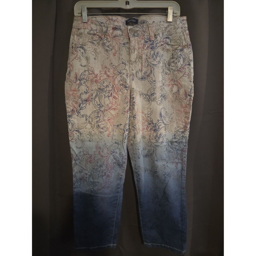 Bandolino Floral Print Cropped Lisbeth Capri Jeans Pants Size 12*